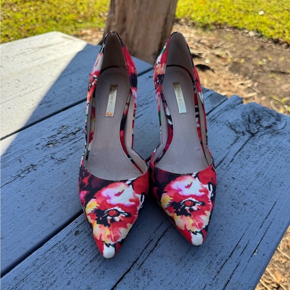 Louise Et Cie Satin Women's Floral Heels - Red Multi - Picture 12 of 15